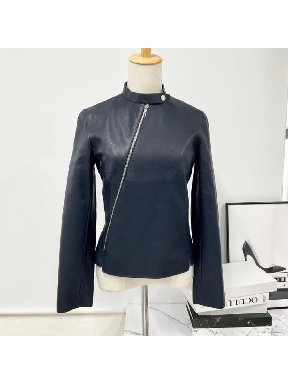 Hermes Leather Jacket Navy